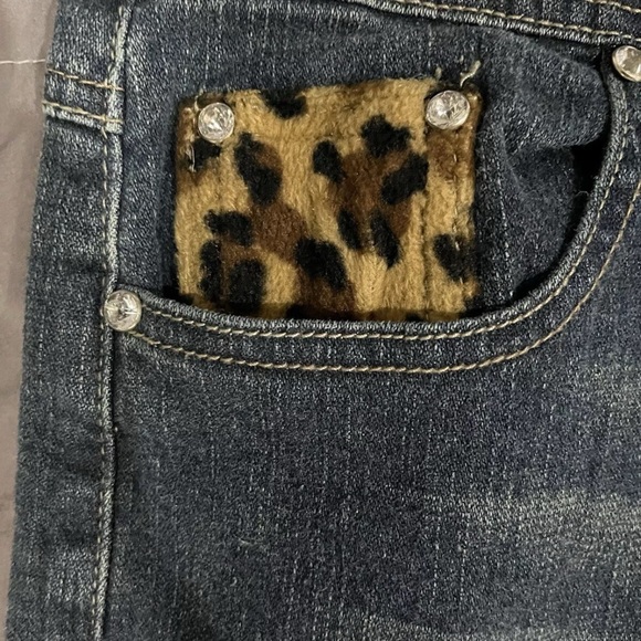 Leopard Pocket Women's Juniors Vanilla Star Jeans Denim Size 5 Distressed - Picture 11 of 13